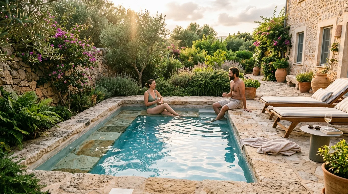 Pool With Privacy Planting